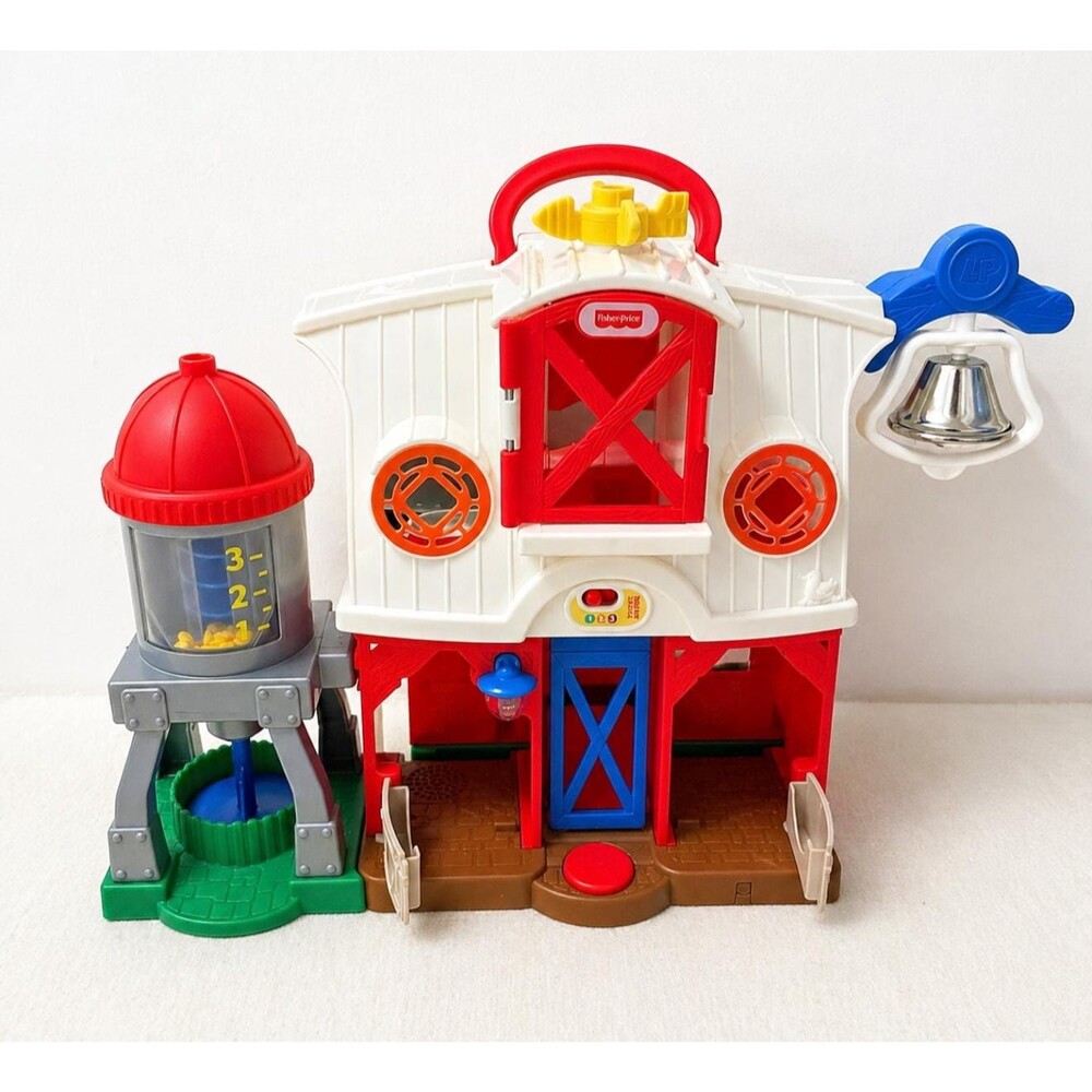 Vintage Fisher Price Little People Farm Playset Barn w/ Silo Bell Animals Toy